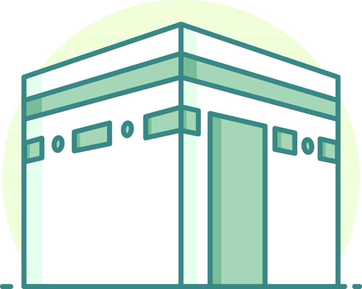 Mecca Madina icon in green and white color. vector