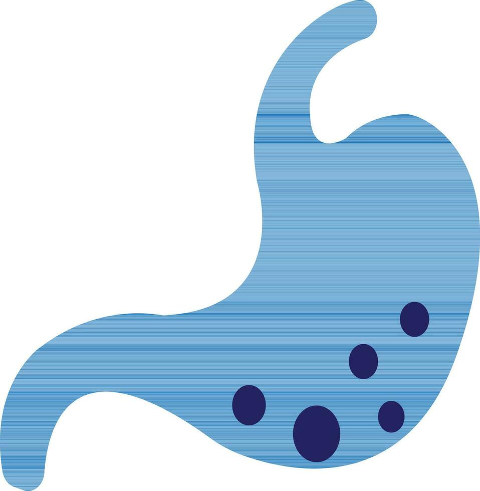 Blue stomach on white background. vector