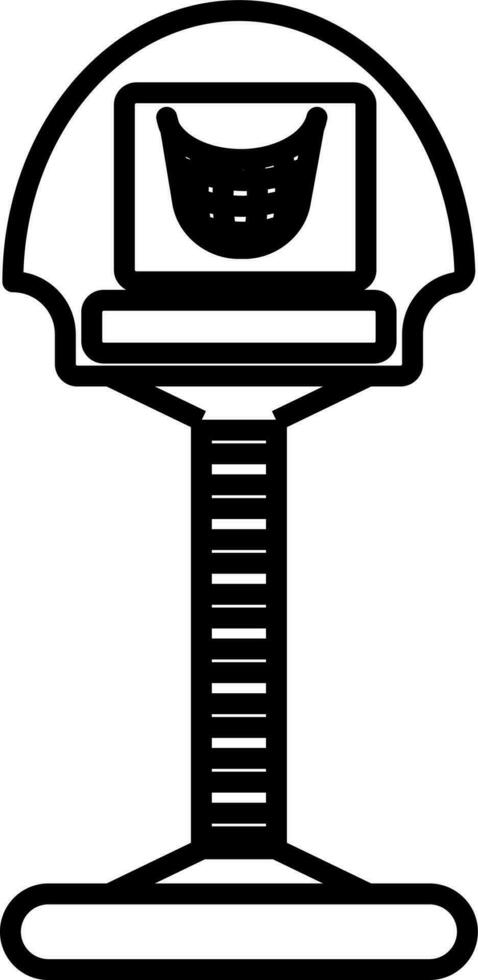 Basketball net with stand. Glyph icon or symbol. vector