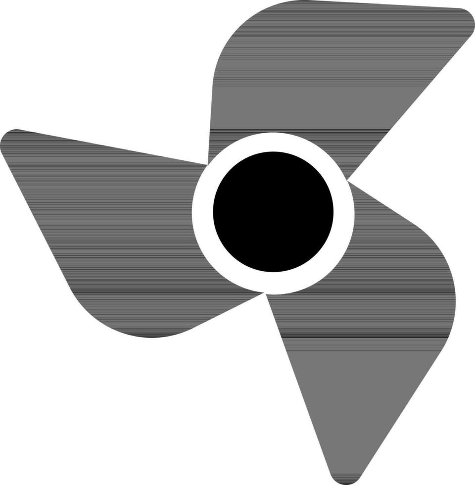 Fan icon black and white color. vector