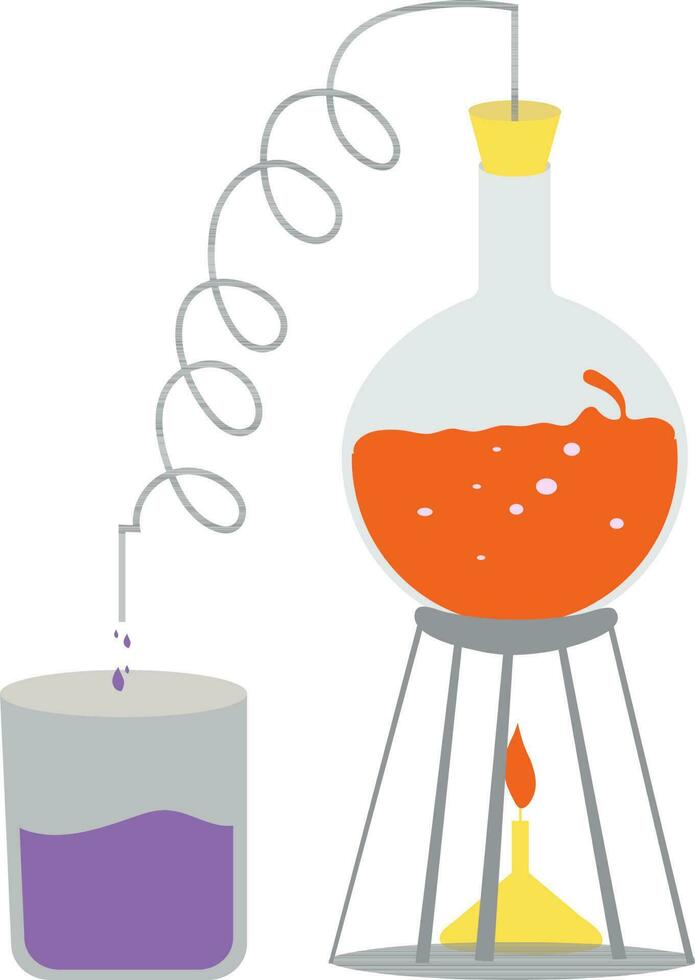 Flat illustration of laboratory flask. vector