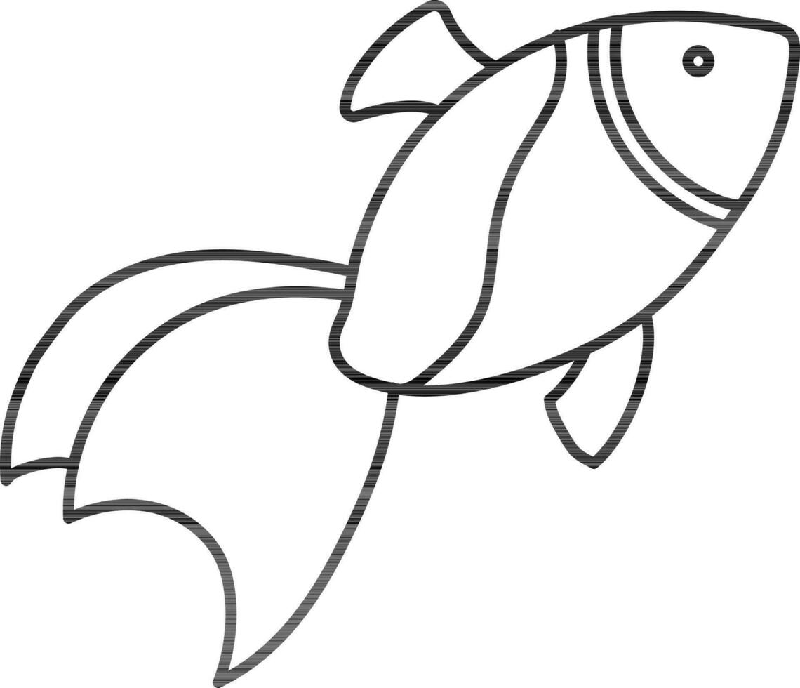 linda pescado en plano estilo. vector