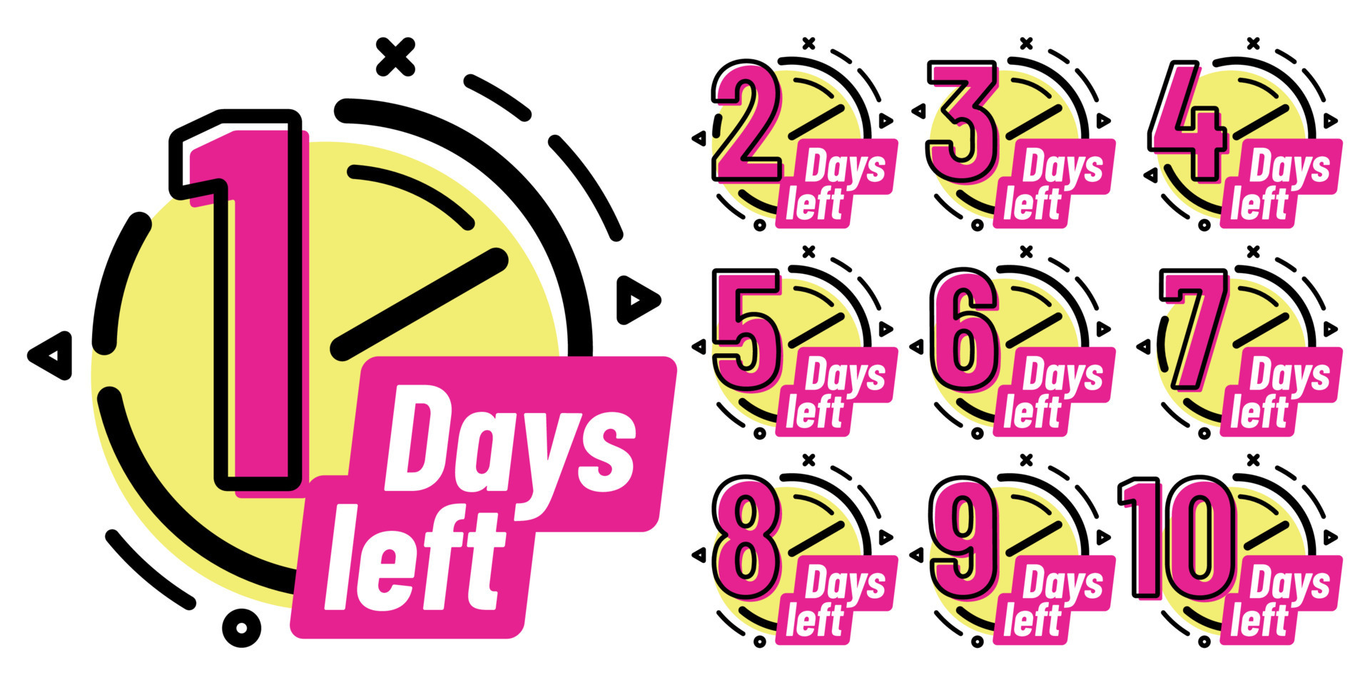 6 days left. 1 day left. one day left. only 1 day left.
