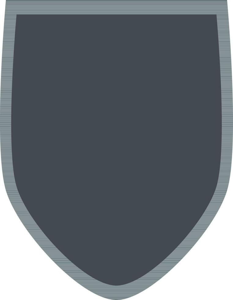 Isolated blank shield badge in grey color. vector