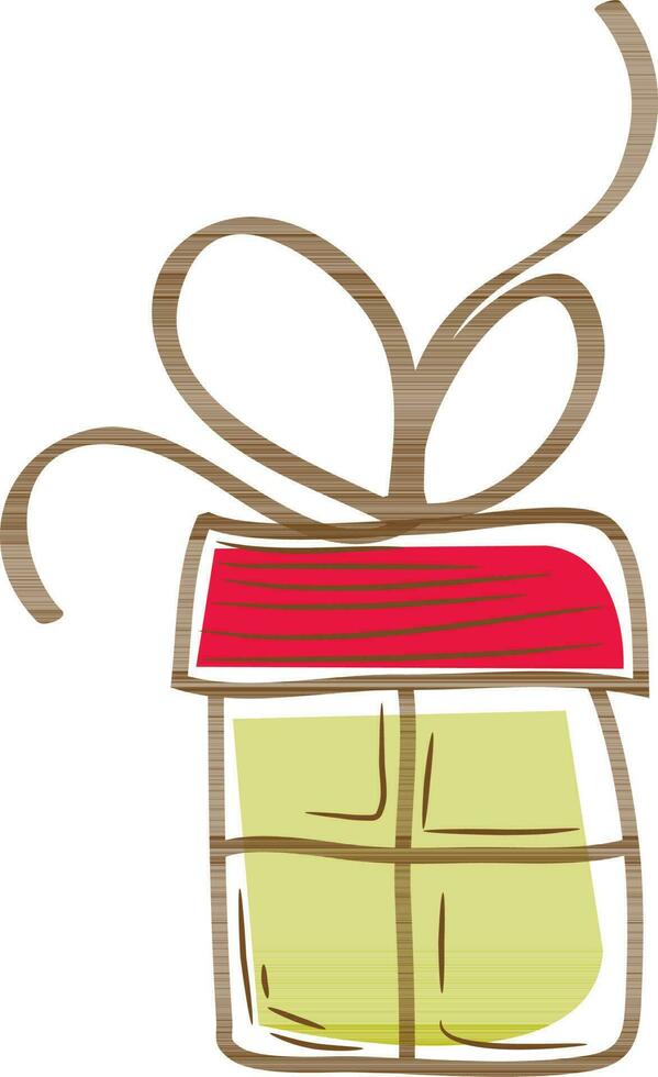Illustration of gift box with ribbon. vector