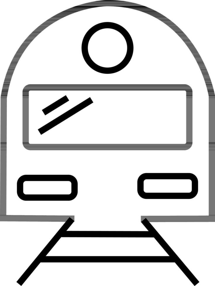 Train in black and white color. vector