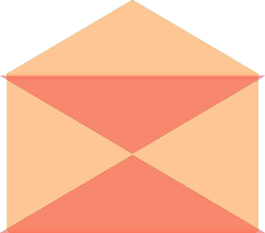 Open envelope icon in orange and pink color. vector