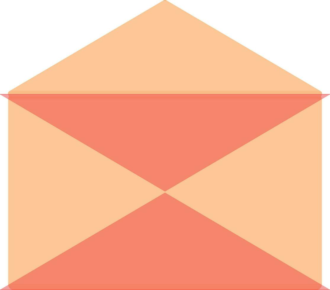 Open envelope icon in orange and pink color. vector