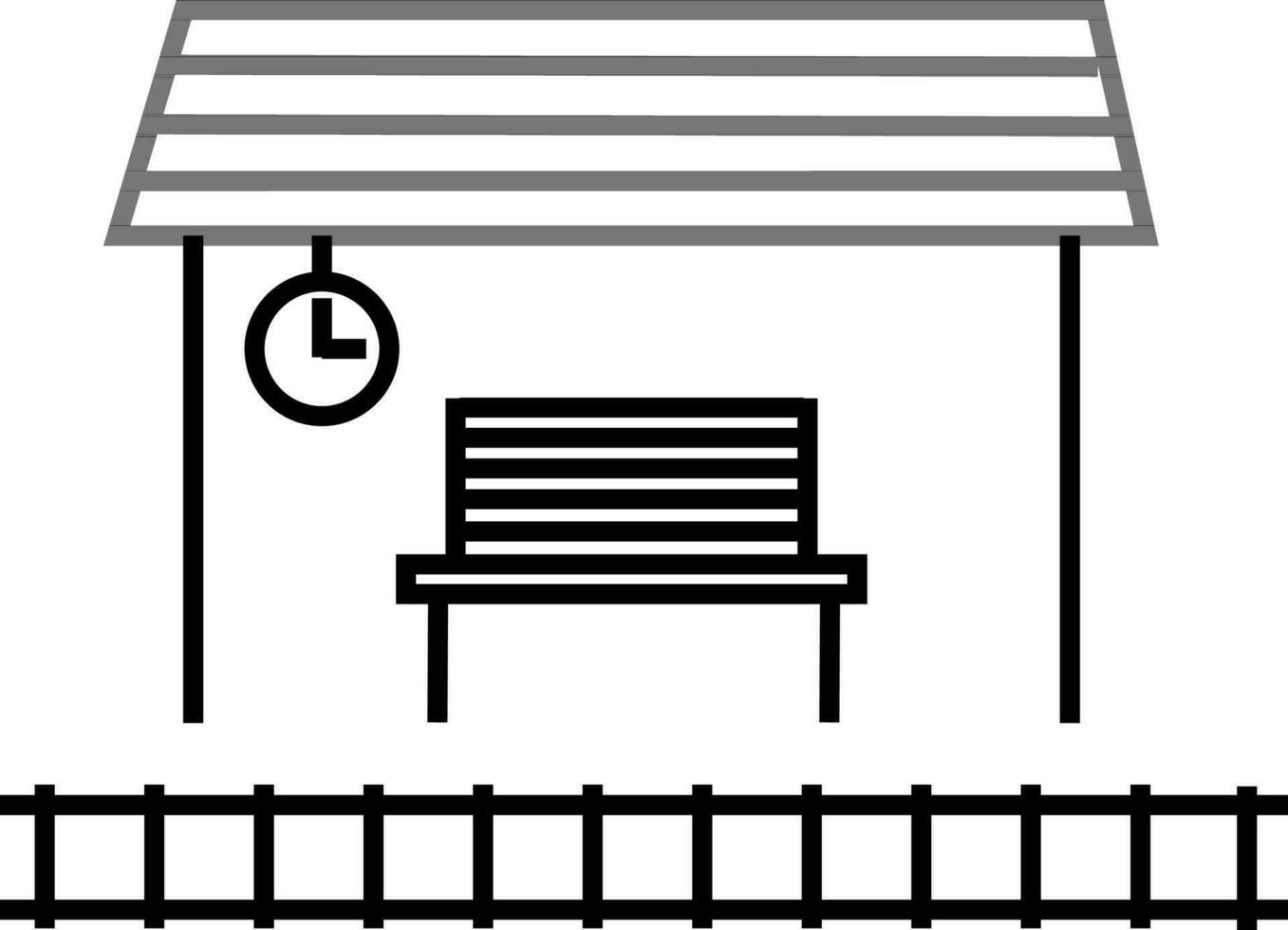 Empty passenger seat at train station. vector