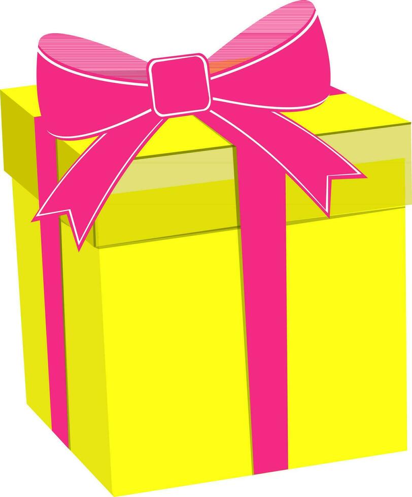 Illustration of a gift box with ribbon. vector