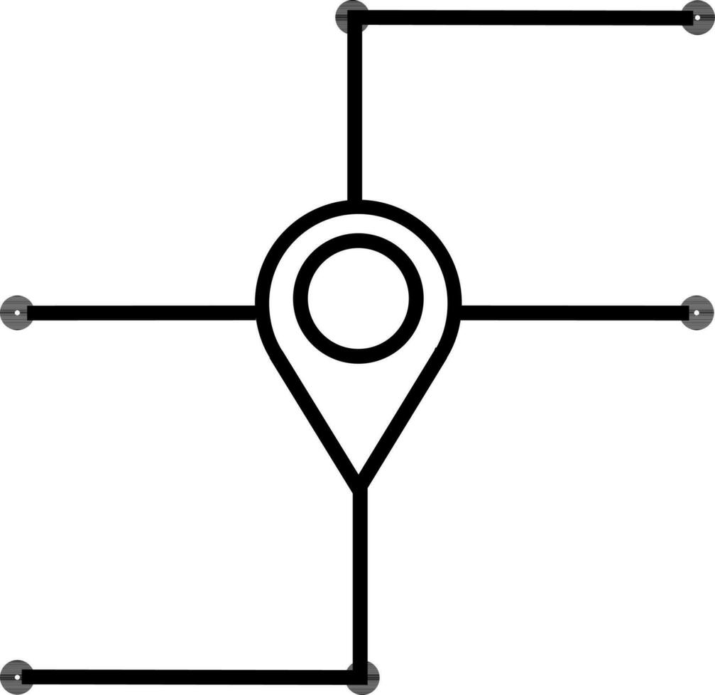 mapa puntero direcciones icono. vector