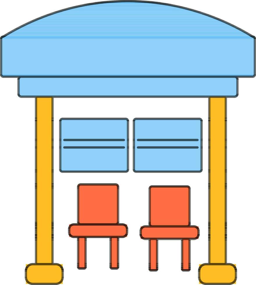 Passenger seat at bus station. vector