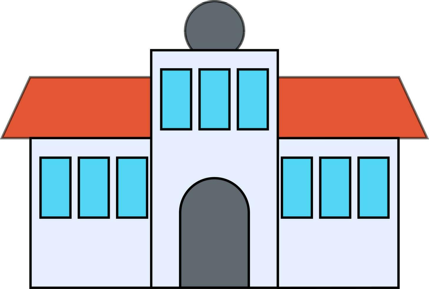 Illustration of a building in flat style. vector