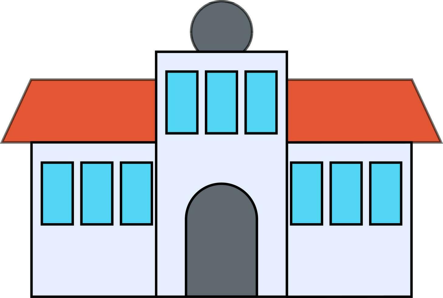 ilustración de un edificio en plano estilo. vector