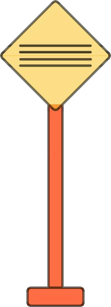 Flat style blank road sign. vector
