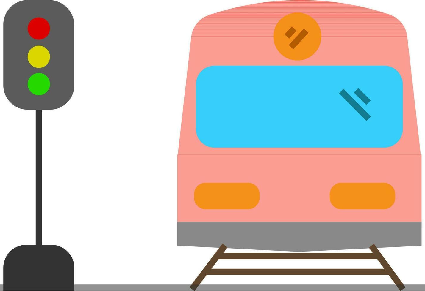 Colourful train in flat style. vector