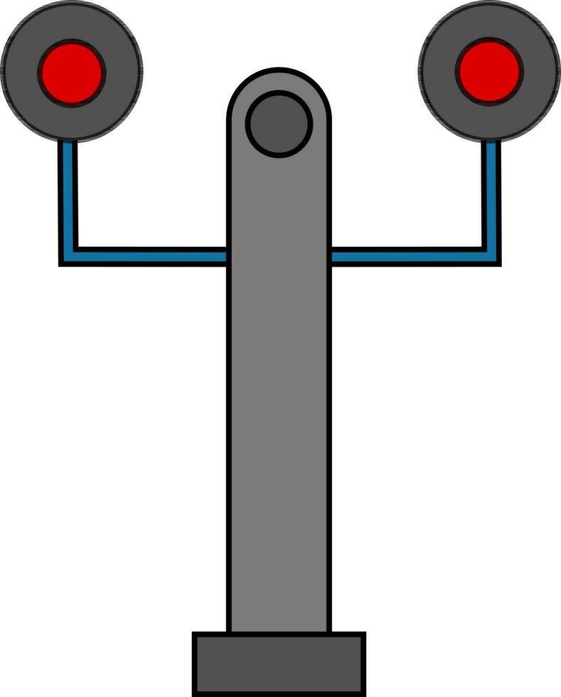 Railway traffic lights in flat style. vector