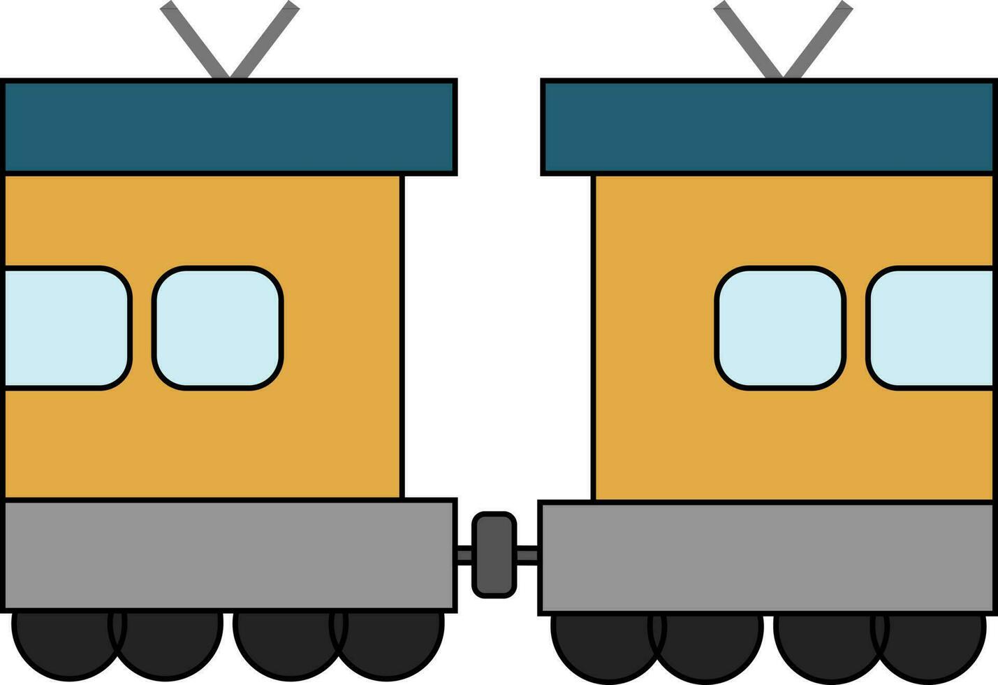 Joint train box in flat style. vector