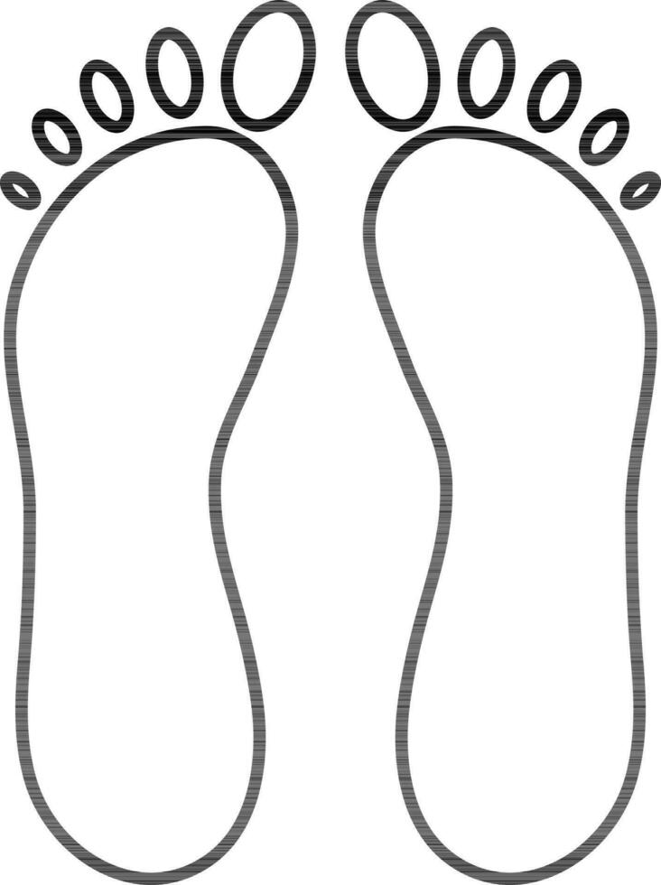 Spa concept, line art icon of foot for massage. vector