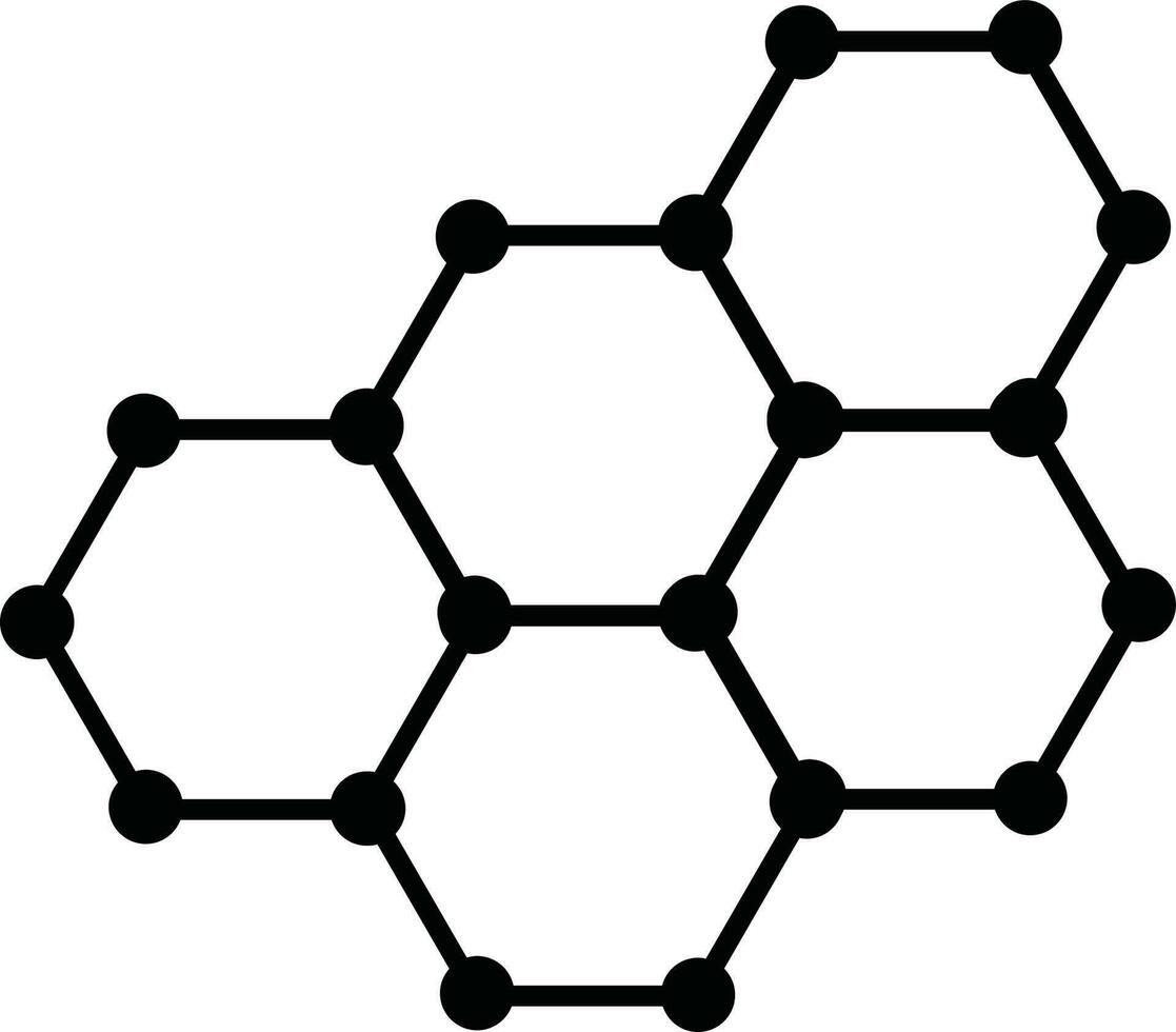 química hexagonal estructura. vector