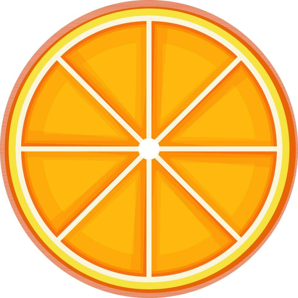 Flat illustration of orange fruit slice. vector