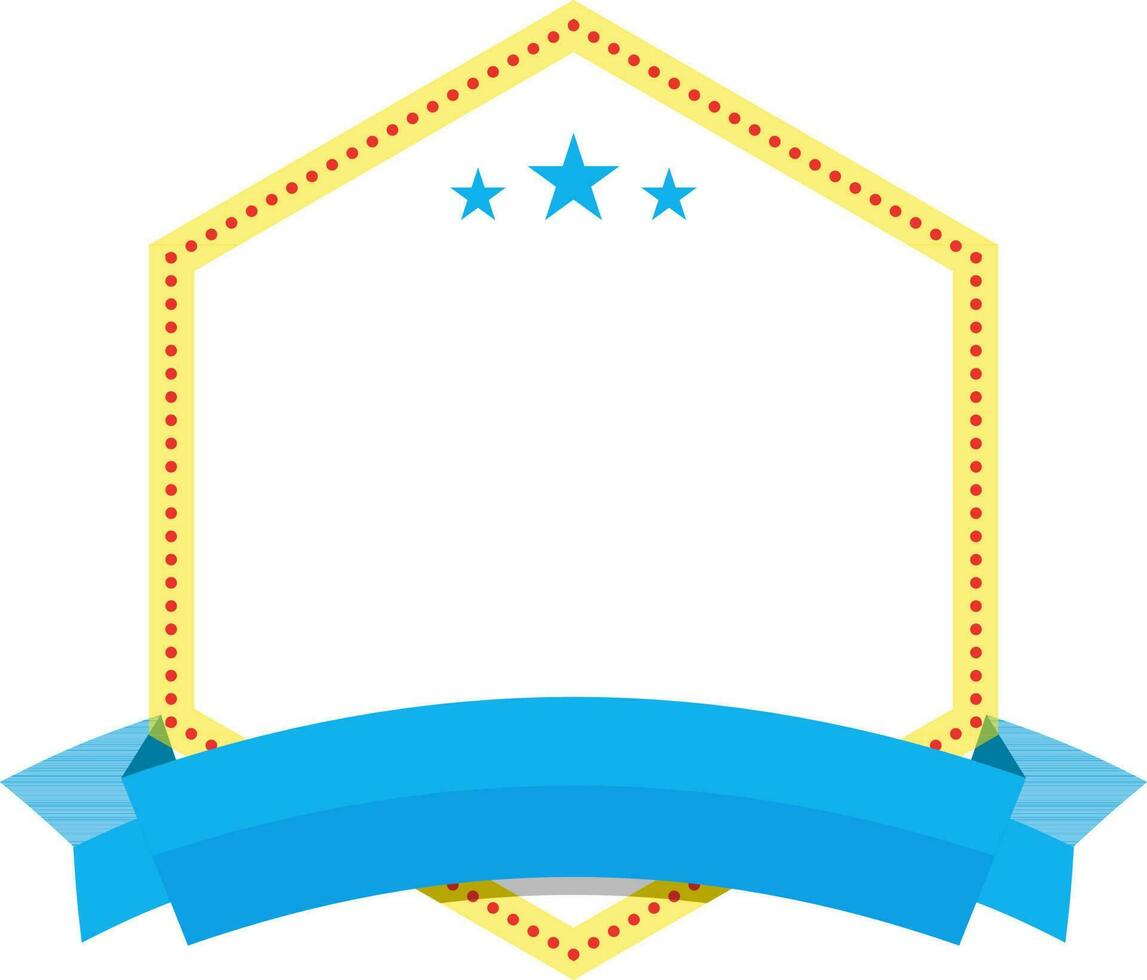 Flat sticker, tag or label with sky blue ribbon. vector