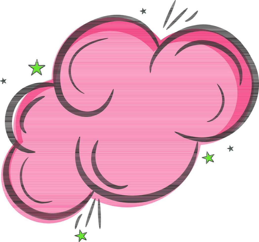 Pink clouds with green stars. vector