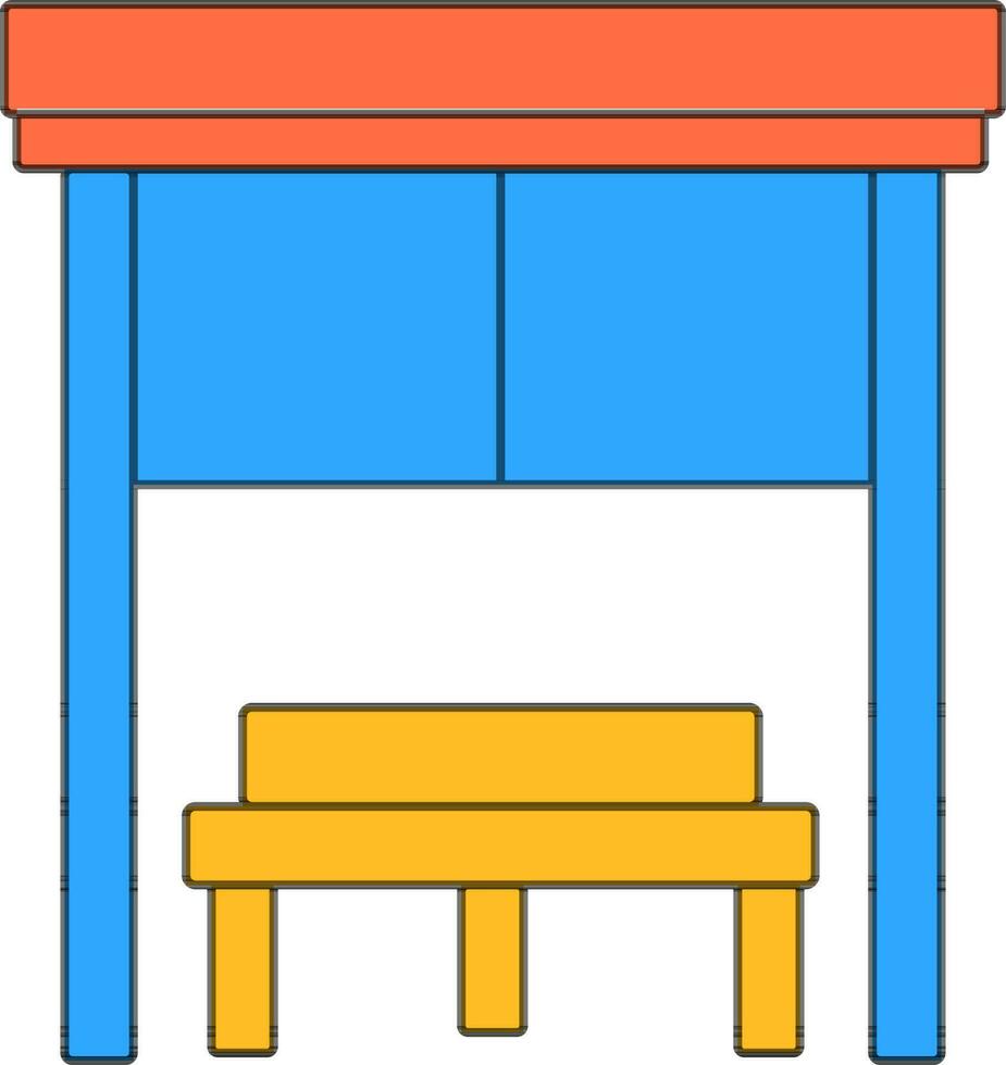 Colorful passenger seat at bus station. vector