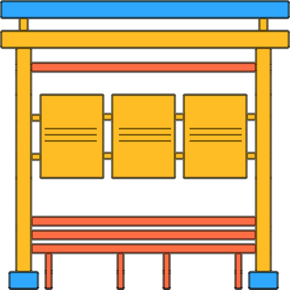 Flat empty passenger seat at bus station. vector
