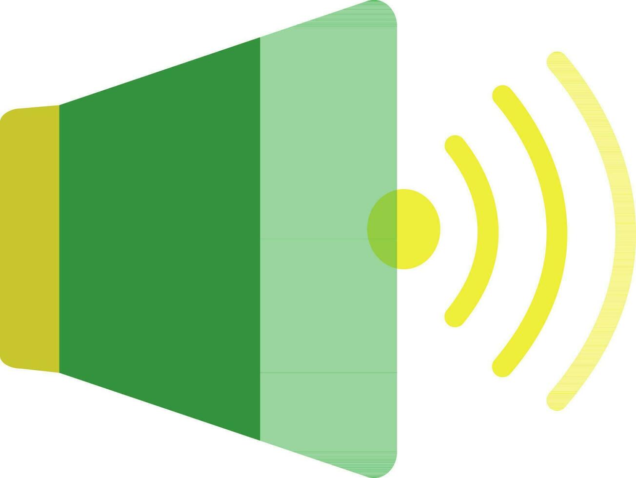 Loudspeaker in green and yellow color. vector