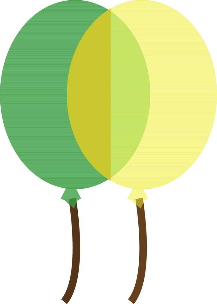 verde y amarillo globo en plano estilo. vector