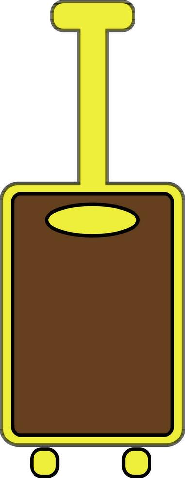 Luggage bag in yellow and brown color. vector