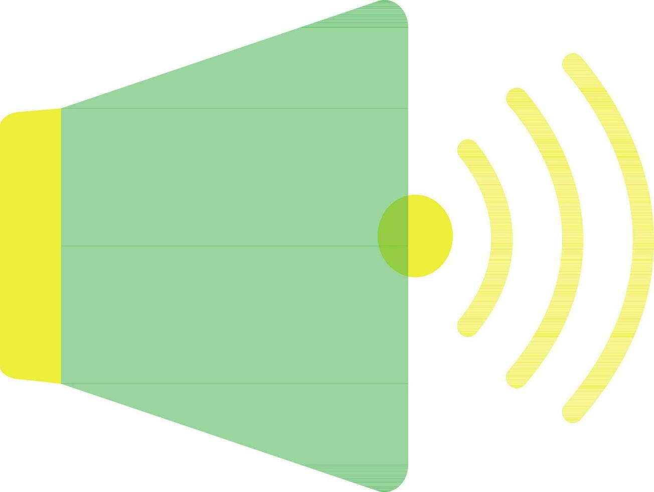 Loudspeaker in green and yellow color. vector