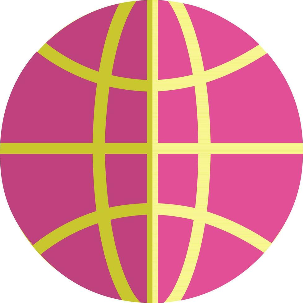 tierra globo en rosado y amarillo color. vector