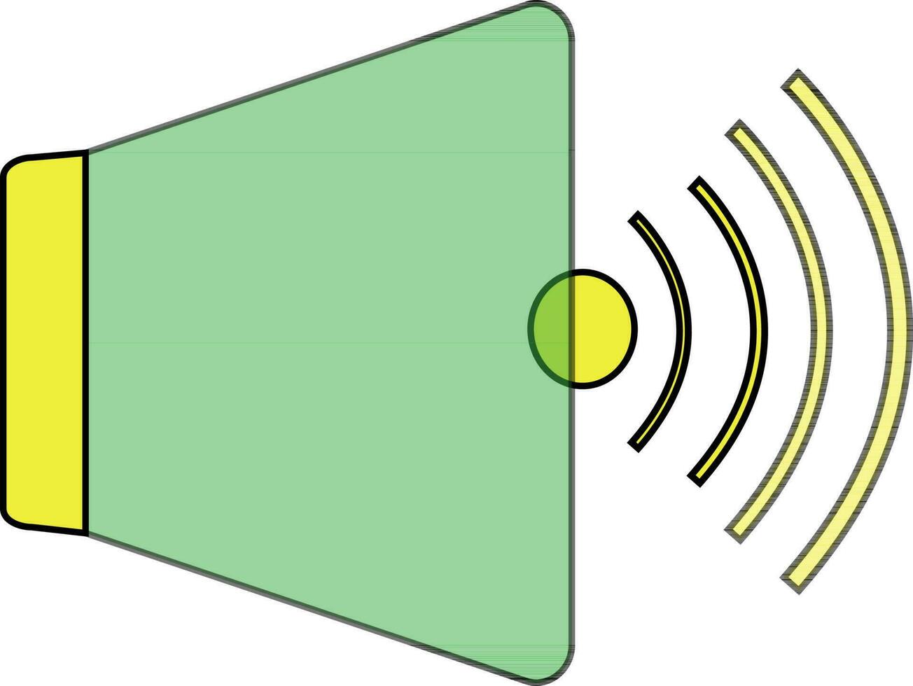 altoparlante en verde y amarillo color. vector