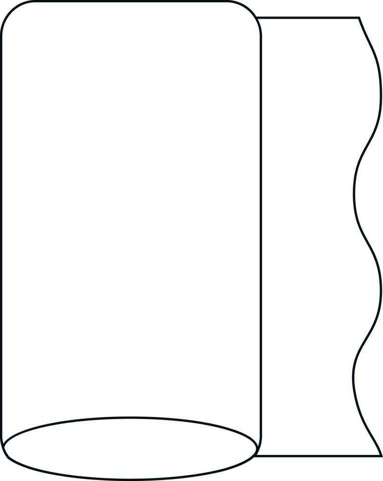 Line art cloth roll on white background. vector