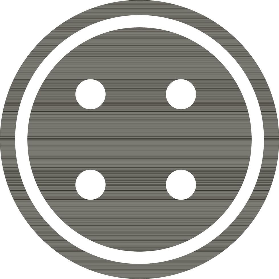 Round black and white button. vector