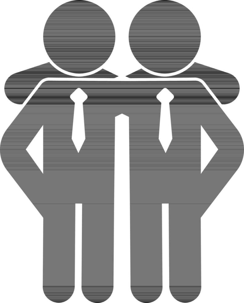 Two businessman in black color. vector