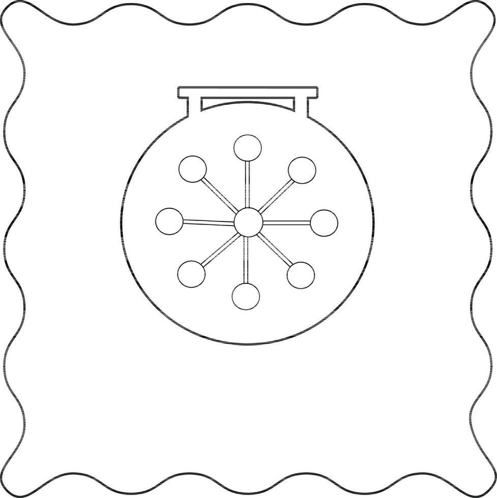 Pins decorated line art pillow in flat style. vector