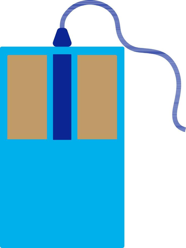 Flat style mouse in blue and brown color. vector