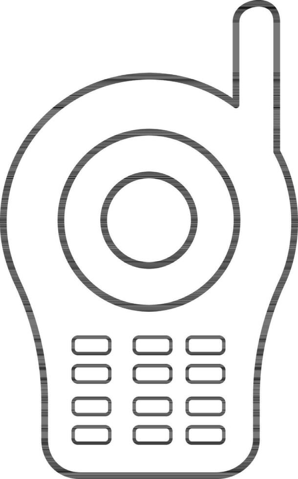 Flat style old mobile phone. vector