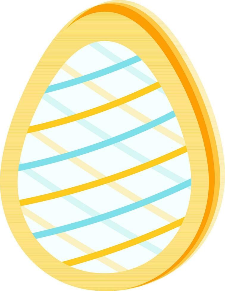 Blue and yellow net pattern decorated easter egg. vector