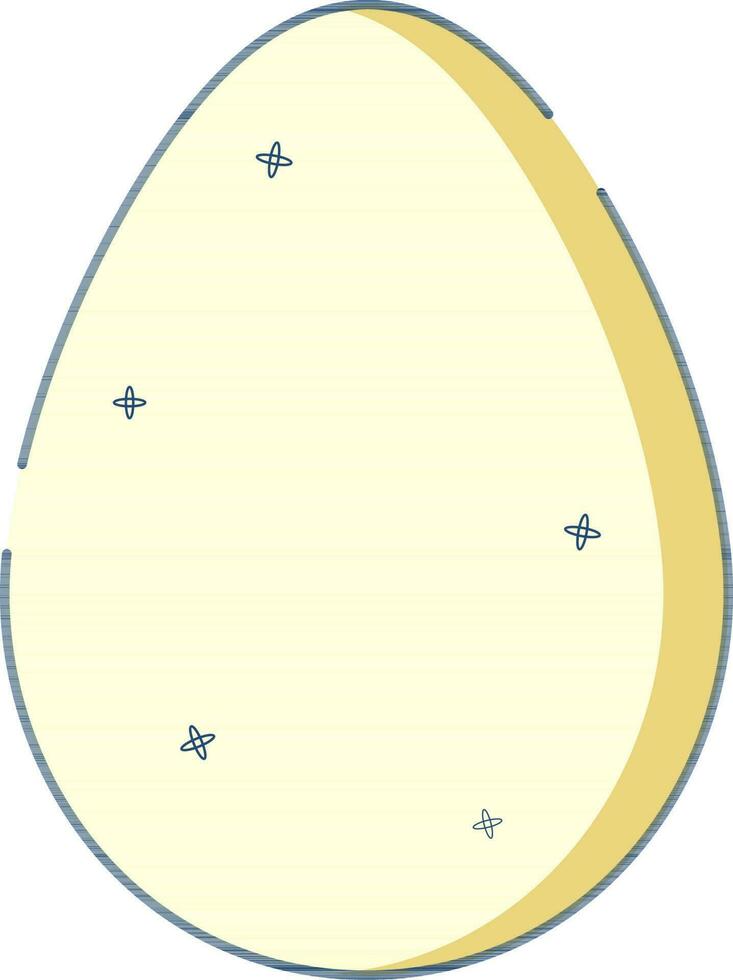 Yellow and blue star decorated easter egg. vector