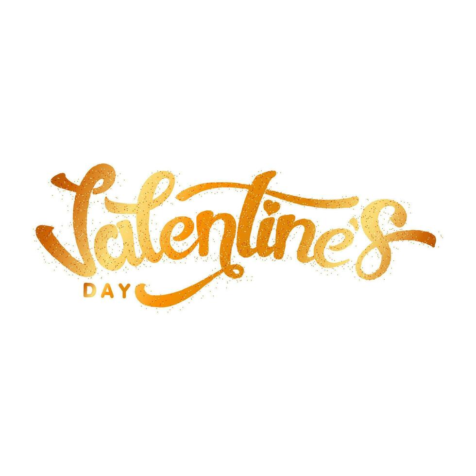 Golden text Valentine's Day on background. vector