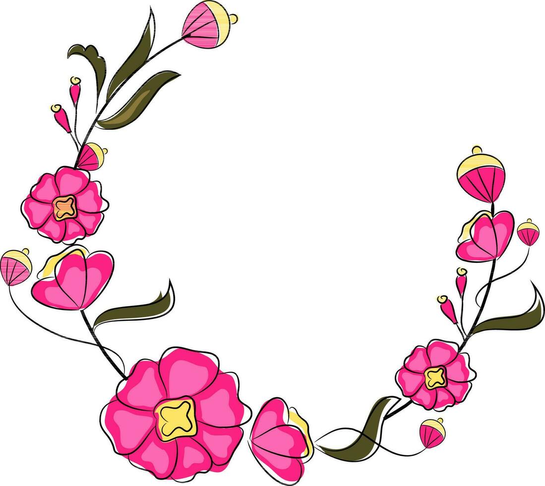 Illustration of pink flowers. vector