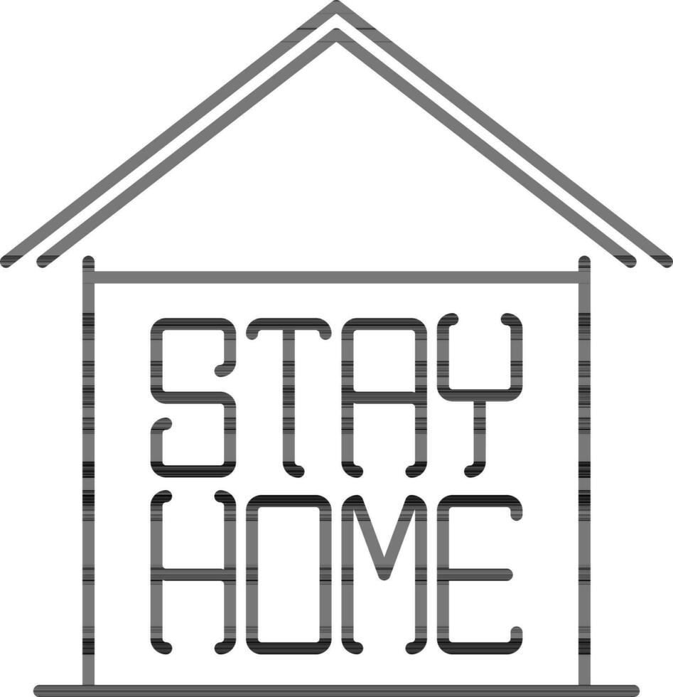 Line art Stay Home icon or symbol in Flat Style. vector