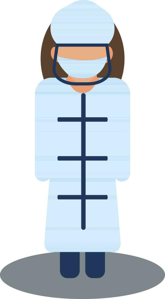 Vector illustration of Doctor Man Wearing PPE Kit.