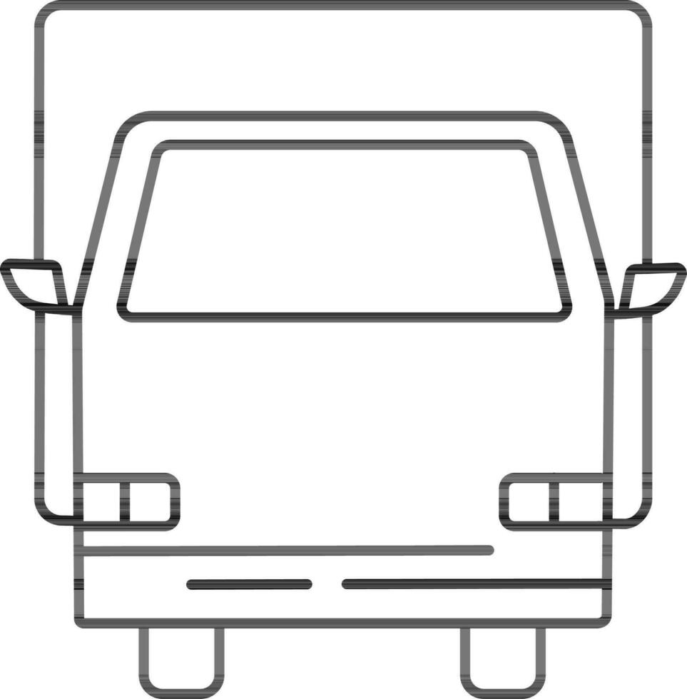 línea Arte ilustración de entrega camión. vector
