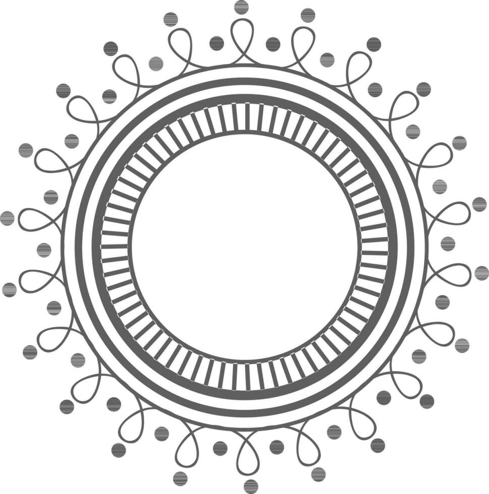 Artistic frame in circle shape. vector