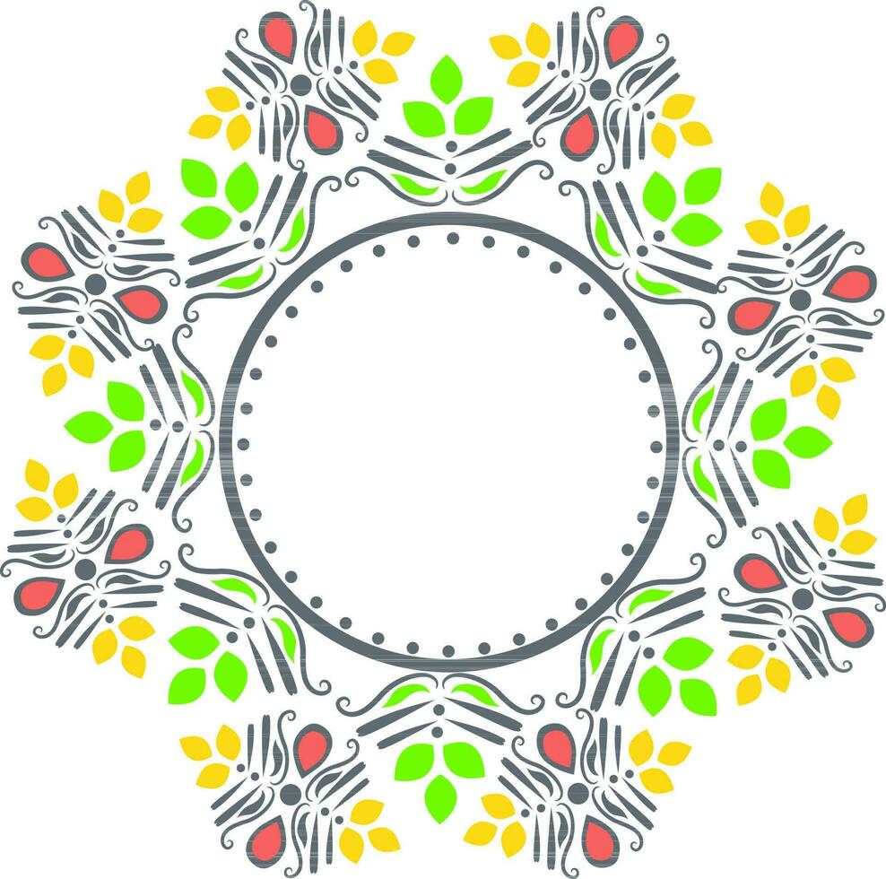 Colorful floral design decorated frame. vector